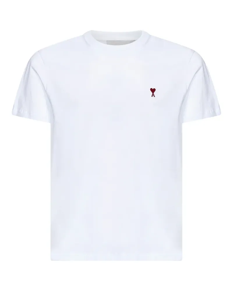 AMI Paris white cotton T-shirt with Ami de Coeur - Weiß Weiß
