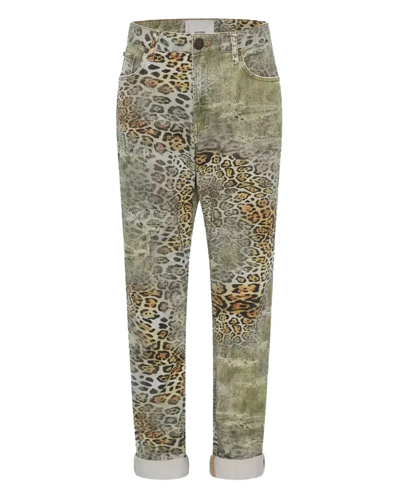 One Teaspoon 1982s five-pocket leopard-print jeans - Grün Grün