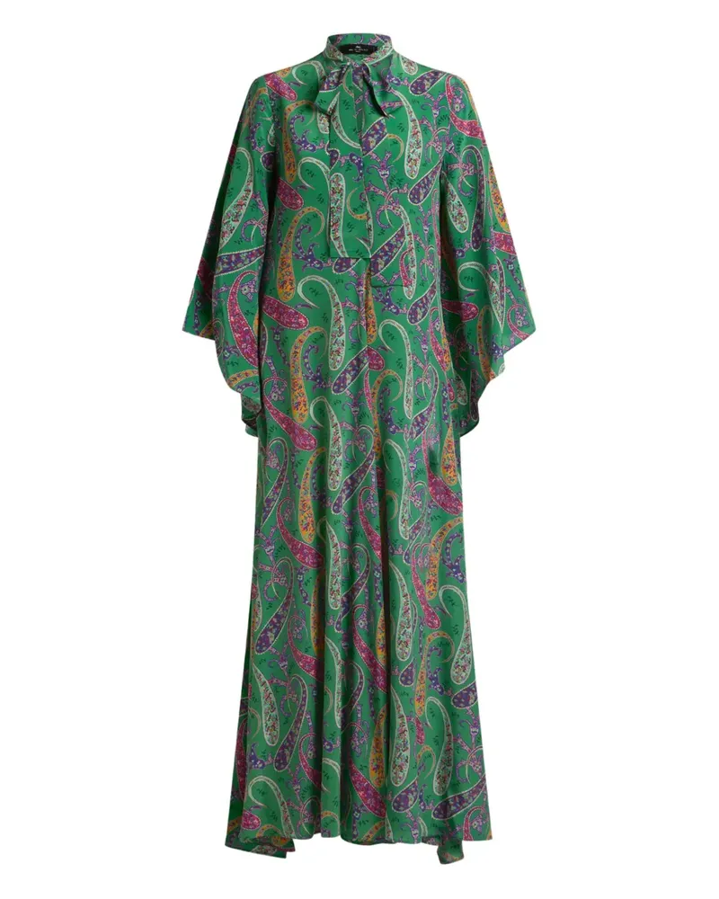 Etro floral paisley-motif silk maxi dress - Grün Grün