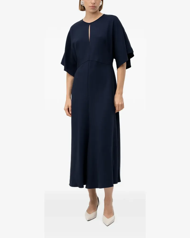 HUGO BOSS Langes Bürokleid aus Stretch-Krepp - Blau Blau