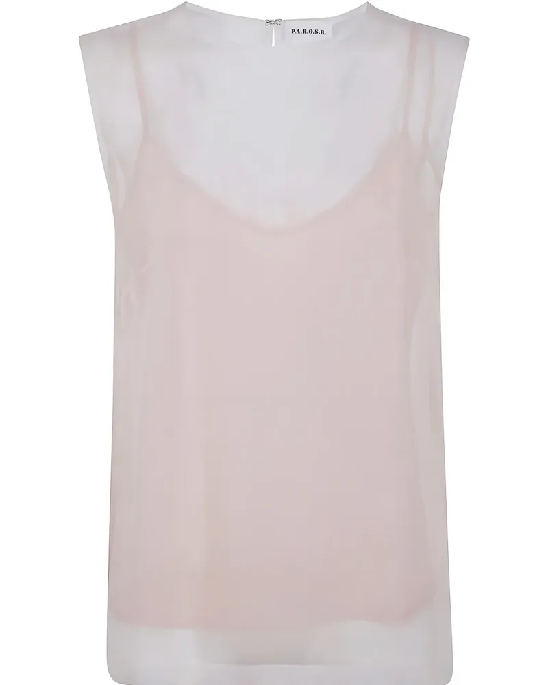 P.A.R.O.S.H. P.A.R.O H. Semi-transparentes T-Shirt - Nude Nude