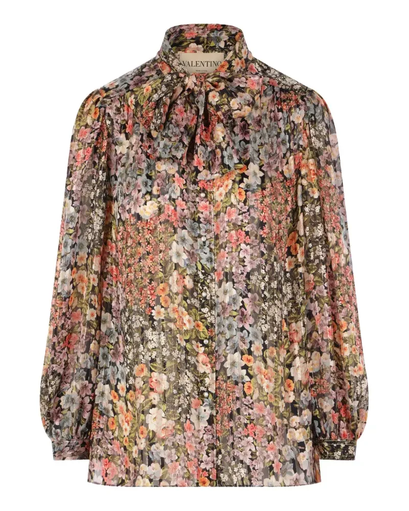 Valentino Garavani floral-print long-sleeved blouse - Rosa Rosa