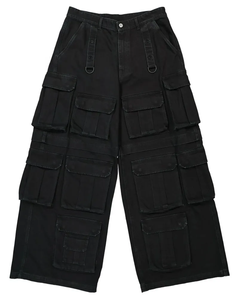VETEMENTS Cargo-Jeans mit mehreren Taschen - Schwarz Schwarz