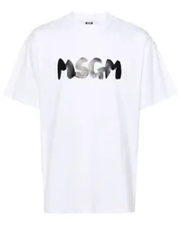 MSGM T-Shirt mit Logo-Print Weiß