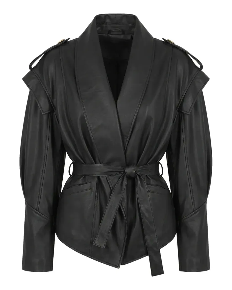 VICOLO belted jacket - Schwarz Schwarz