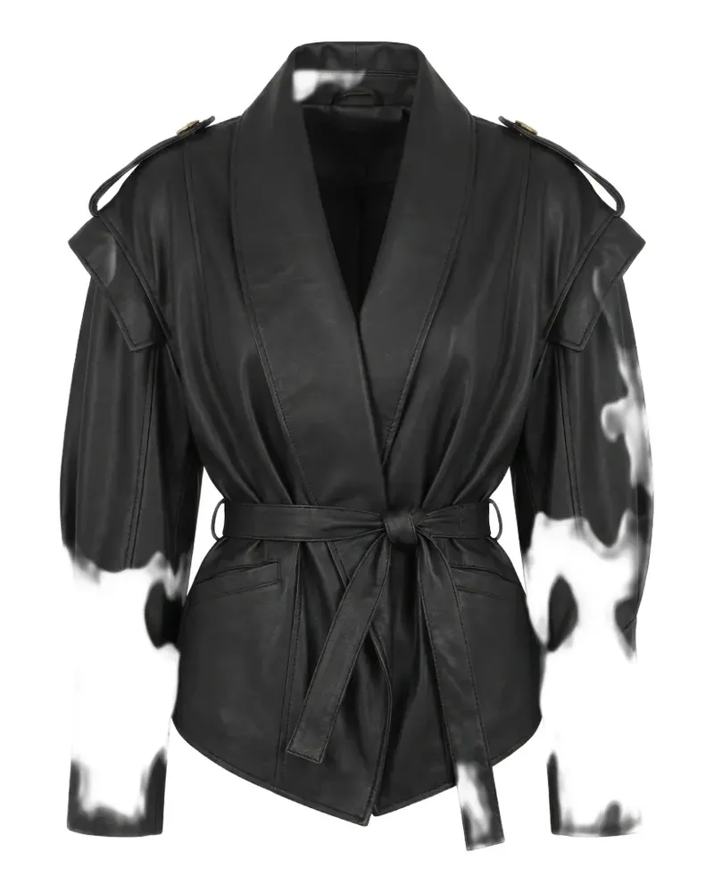 VICOLO belted jacket - Schwarz Schwarz