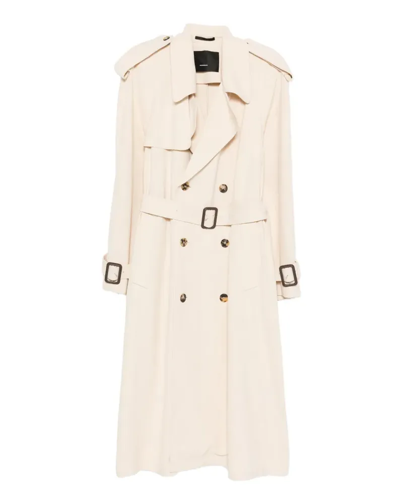 WARDROBE.NYC buttoned belted trench coat - Nude Nude