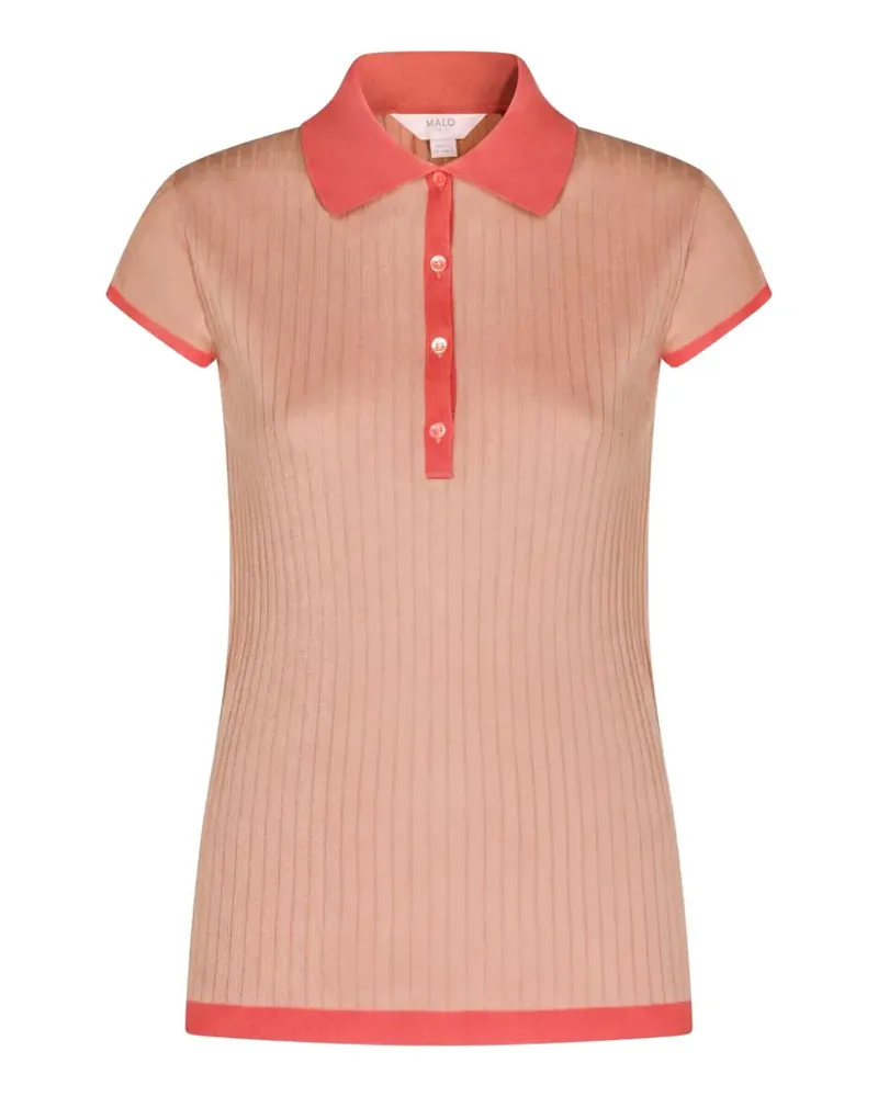 Malo Makò Poloshirt aus Rippstrick - Braun Braun