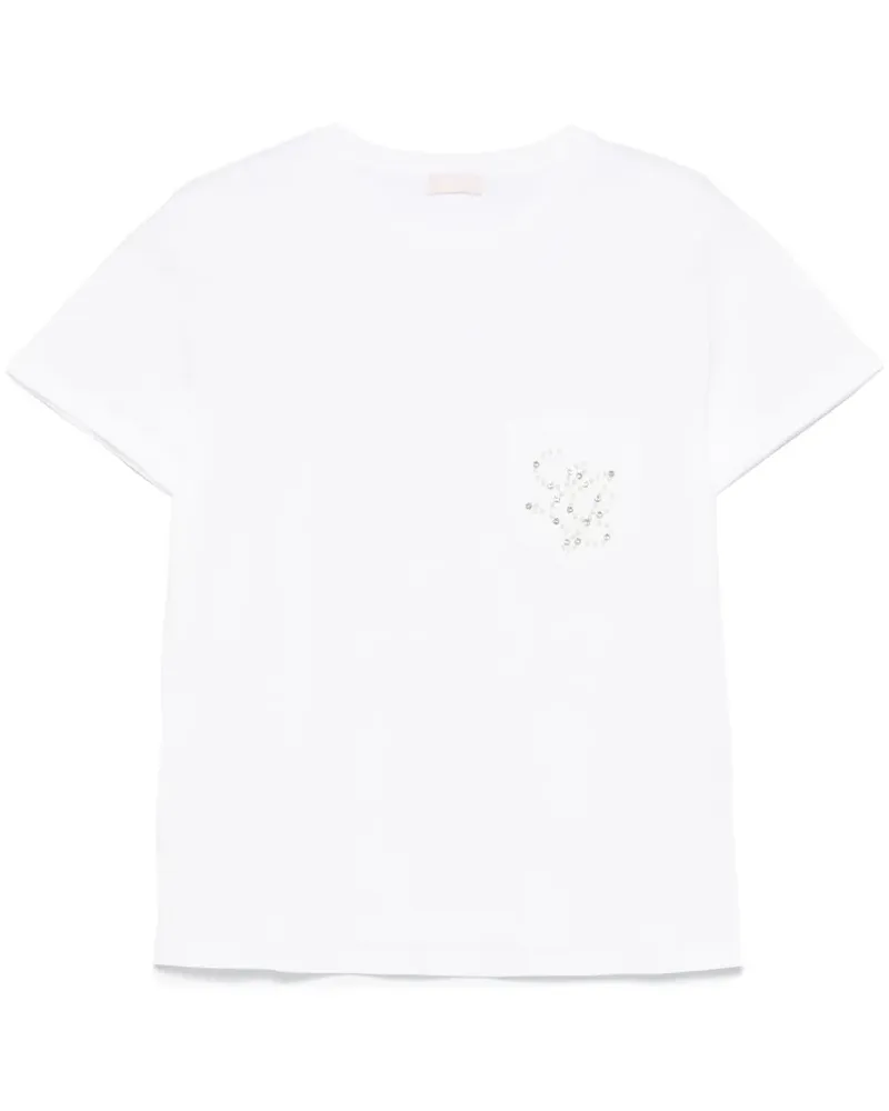 Liu Jo T-Shirt mit kleiner Tasche - Weiß Weiß