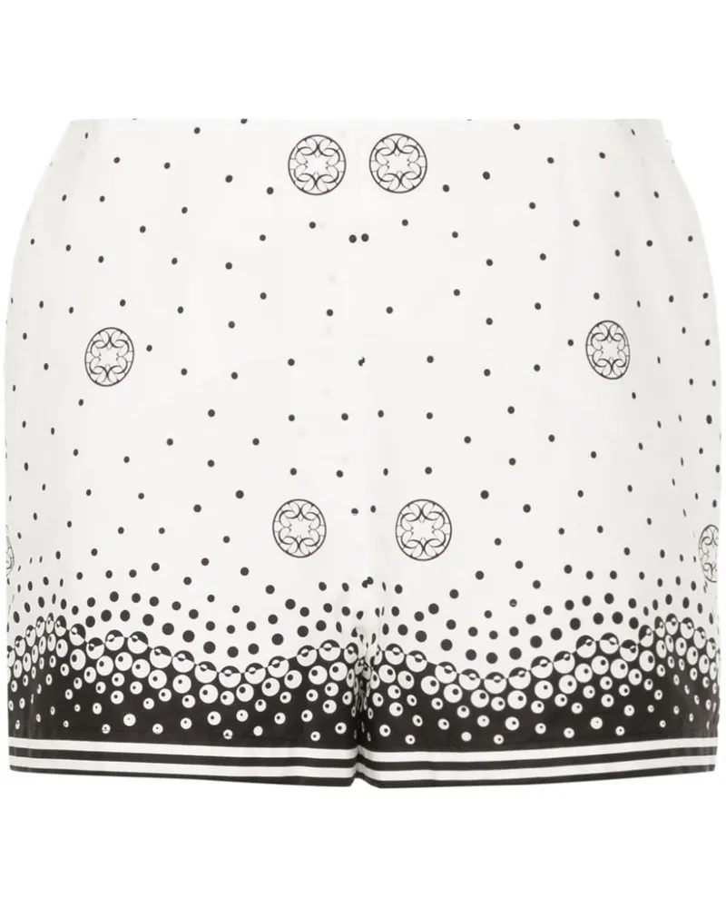 Elie Saab Shorts mit Monogramm-Print - Weiß Weiß