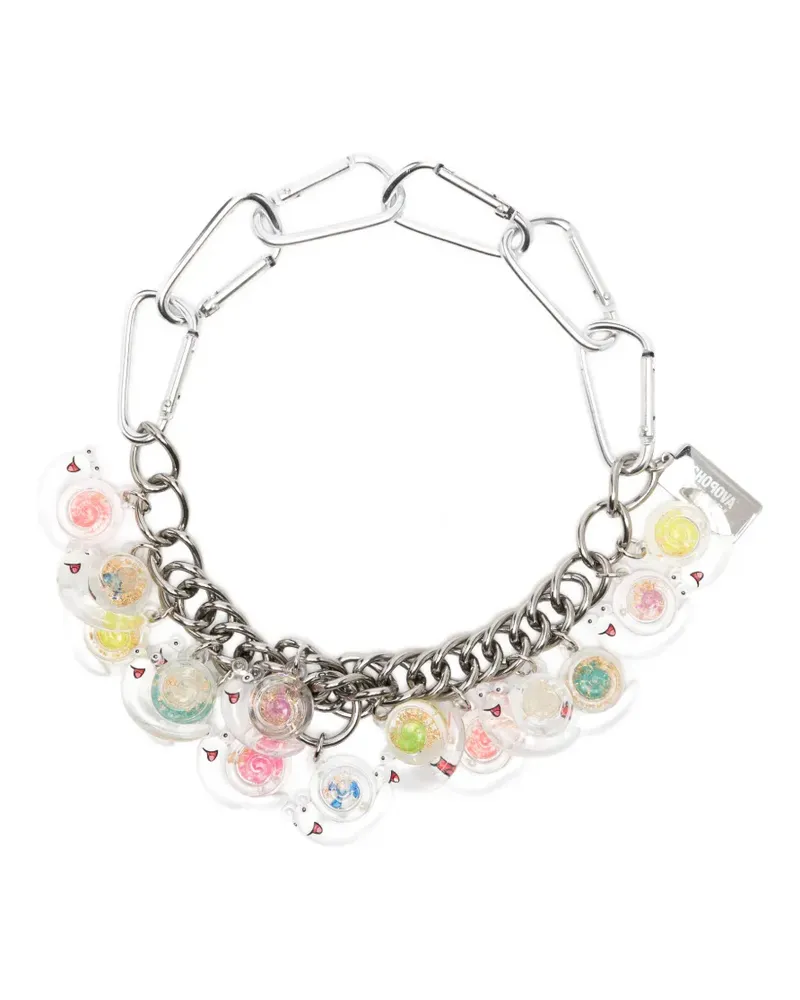 CHOPOVA LOWENA snail-charm curb-chain necklace - Silber Silber