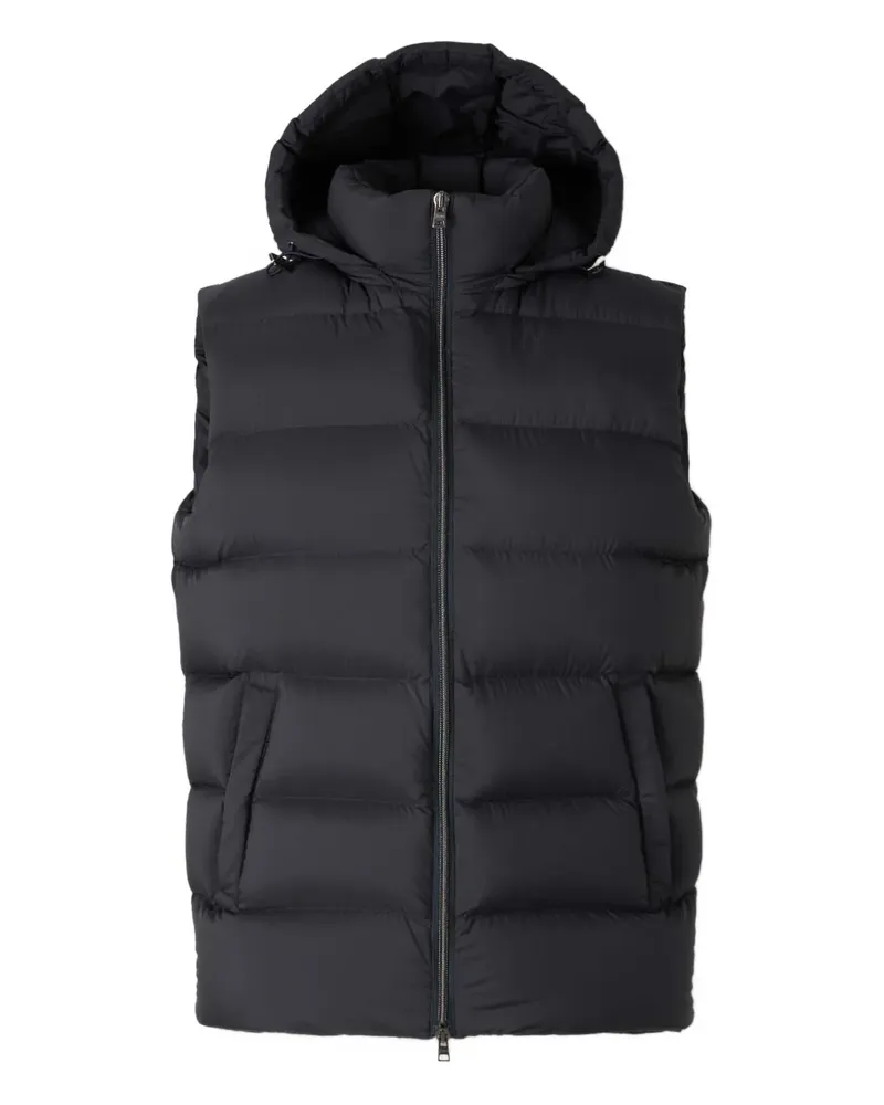 Herno hooded zip wool vest - Schwarz Schwarz