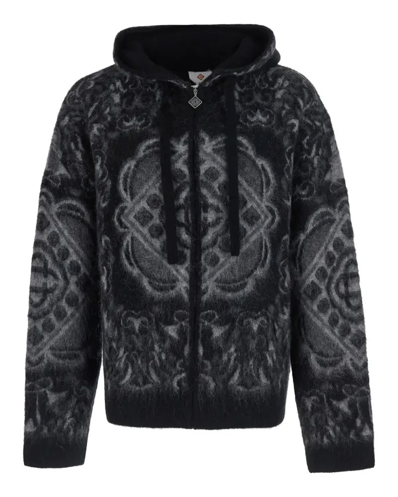 Casablanca Paris Carpet Hoodie aus Mohär - Schwarz Schwarz