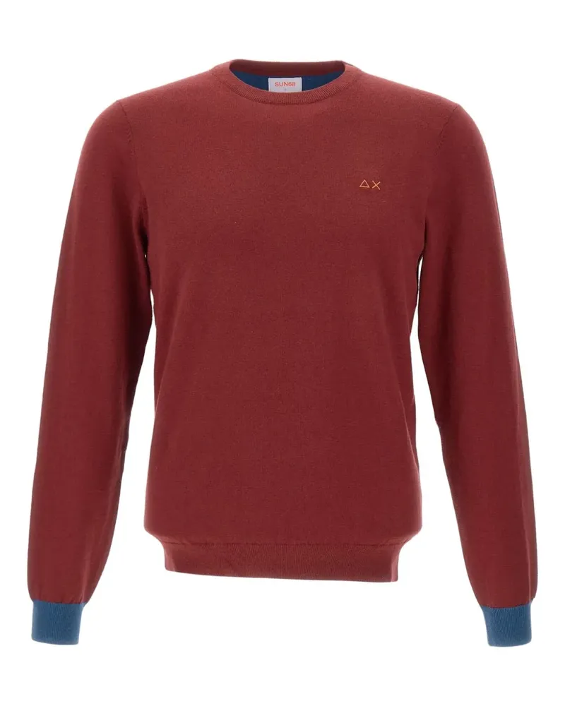 Sun68 Pullover mit Ellenbogen-Patches - Rot Rot