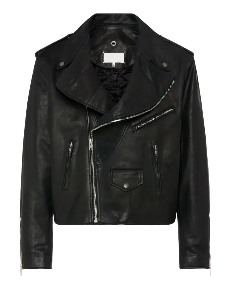 Maison Margiela Klassische Lederjacke - Schwarz Schwarz