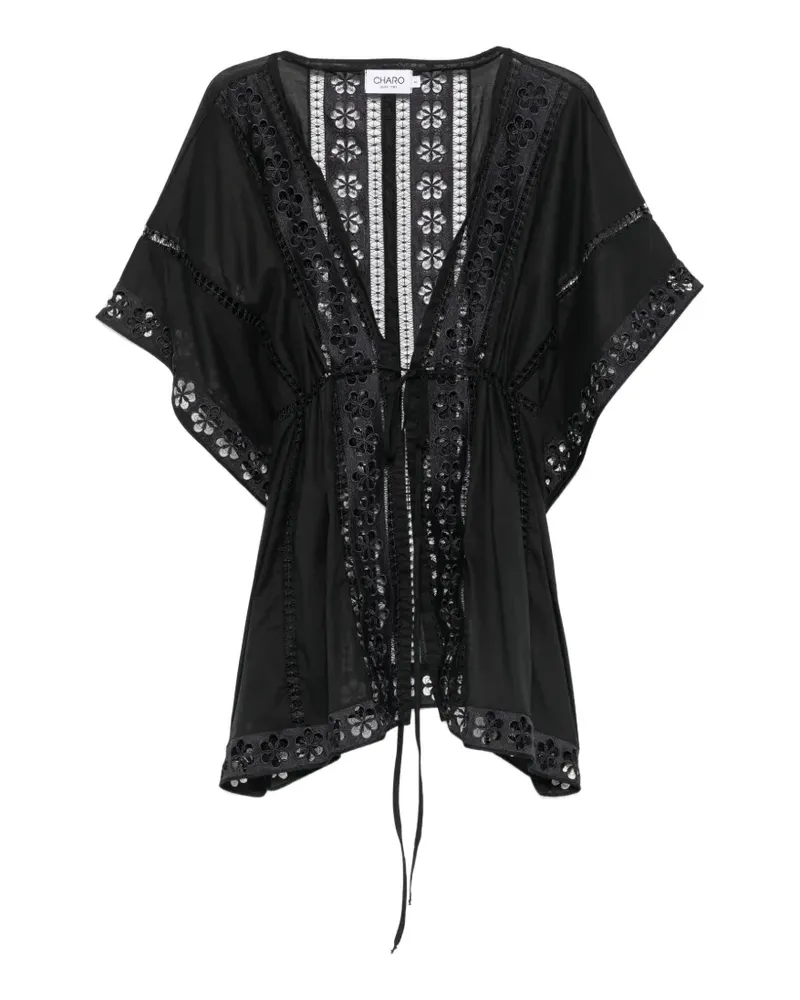 Charo Ruiz guipure-lace drawstring-waist kaftan - Schwarz Schwarz