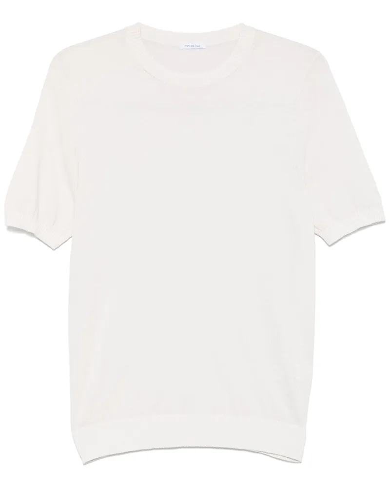 Malo Geripptes T-Shirt - Weiß Weiß