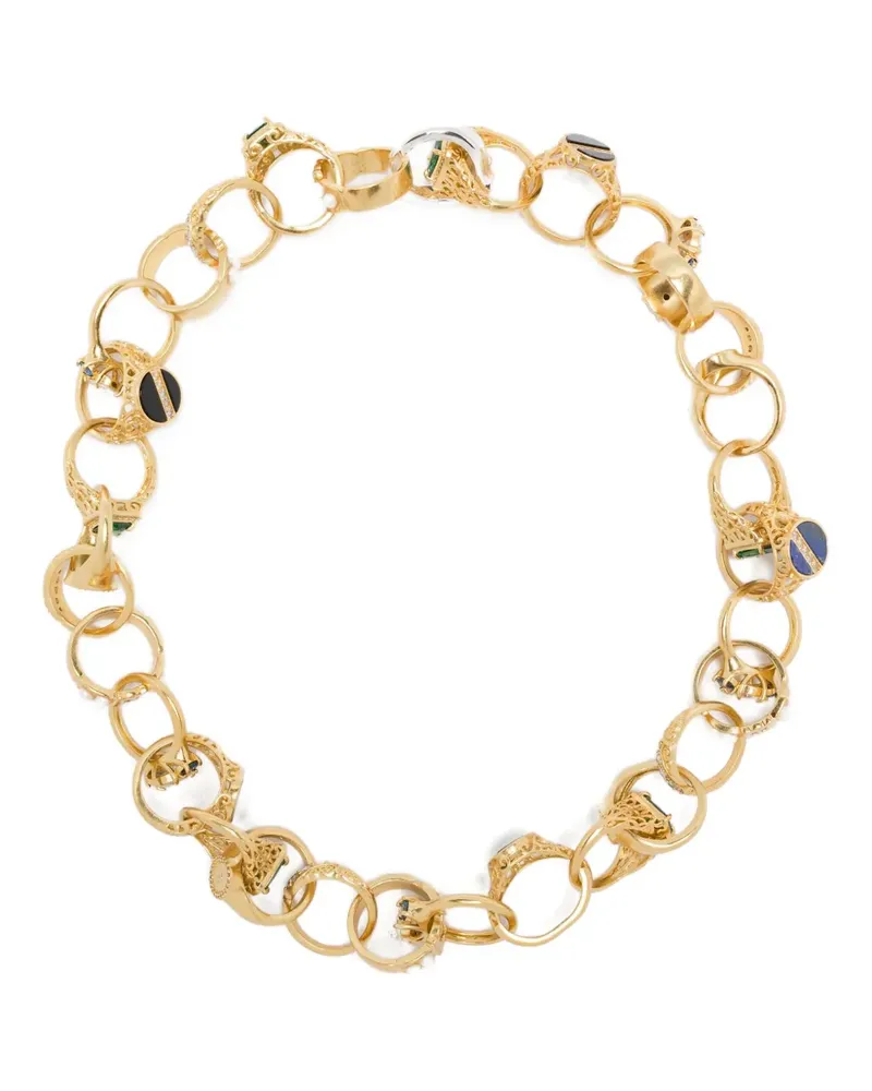 MEDEA Edwardian Halskette mit Ringdetail - Gold Gold
