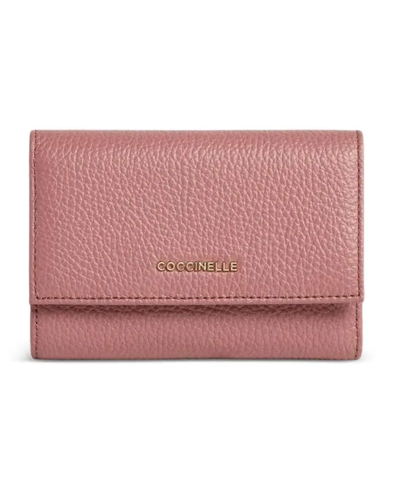 Coccinelle medium Metallic logo-lettering wallet - Rosa Rosa