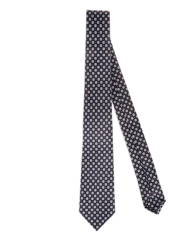 Kiton Krawatte mit Blumen - Blau Blau