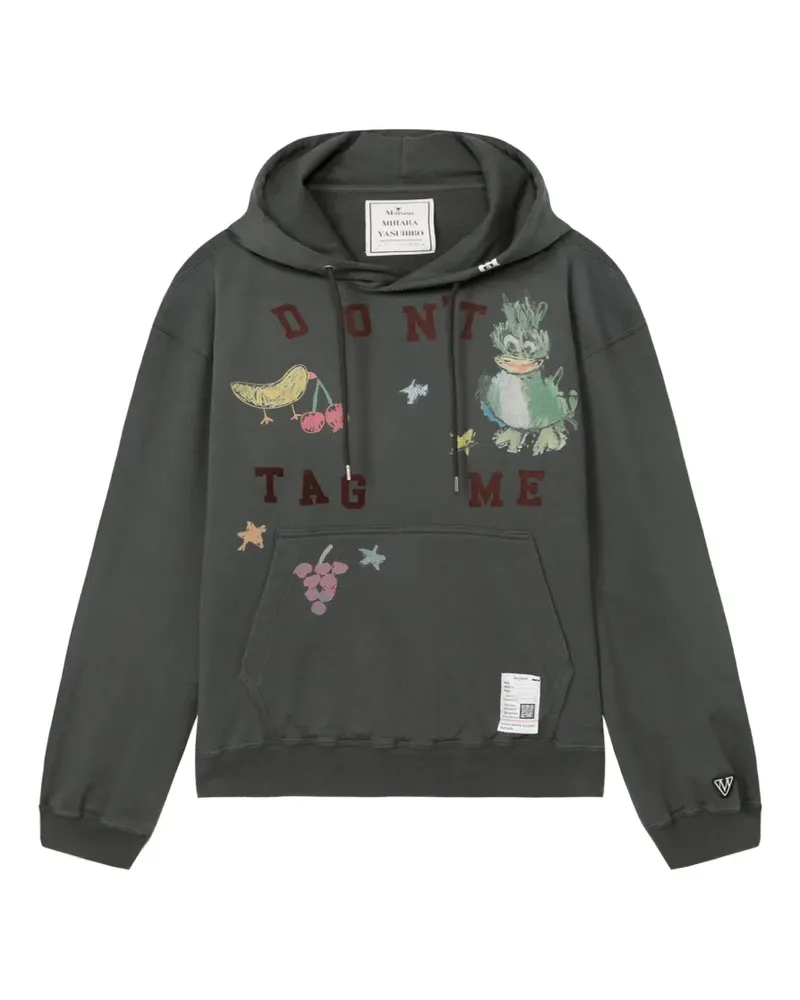 MIHARAYASUHIRO Hoodie mit Kritzel-Print - Schwarz Schwarz