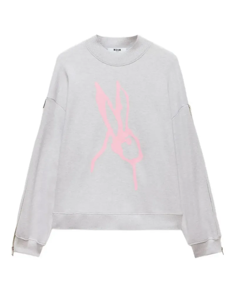 MSGM Sweatshirt mit grafischem Print - Grau Grau