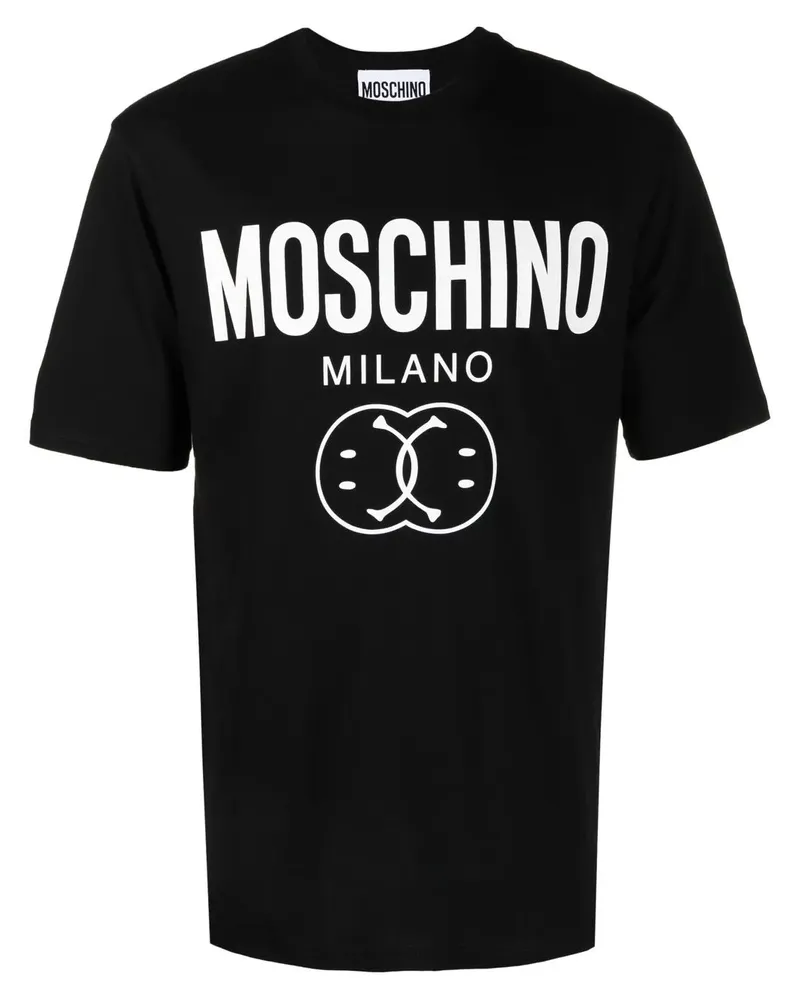 Moschino T-Shirt mit Smiley-Print - Schwarz Schwarz