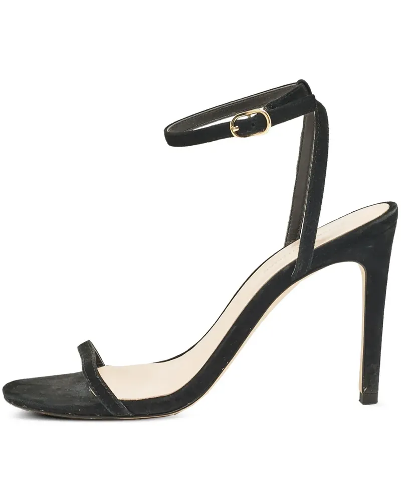 Stuart Weitzman Pre-owned Sandalen aus Wildleder mit Knöchelriemen 100mm - Schwarz Schwarz
