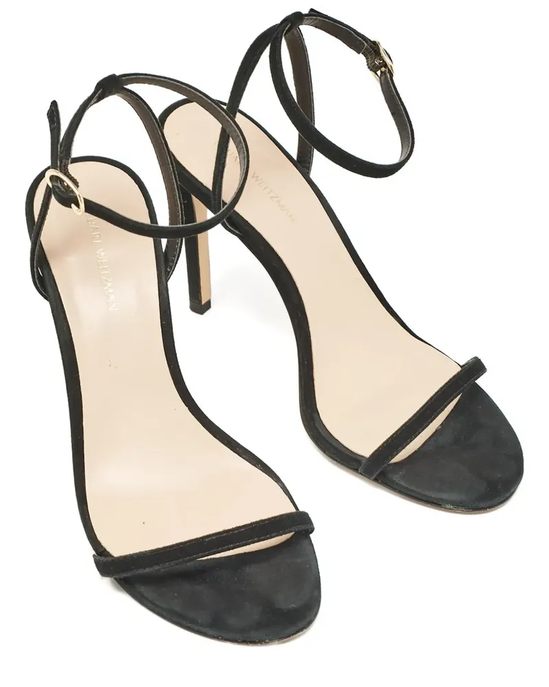 Stuart Weitzman Pre-owned Sandalen aus Wildleder mit Knöchelriemen 100mm - Schwarz Schwarz