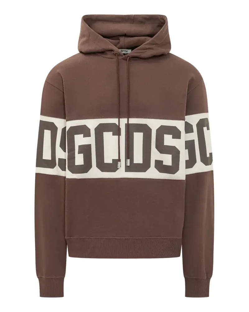GCDS Hoodie mit Logo-Band - Braun Braun