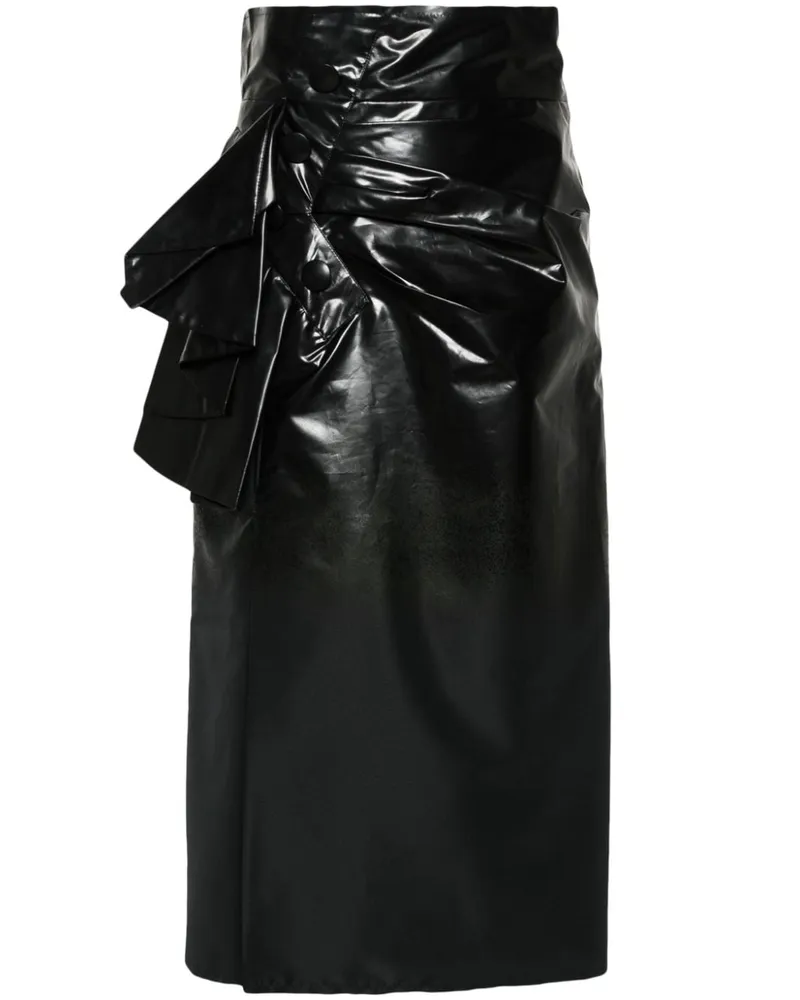 Maison Margiela Beschichteter Midirock - Schwarz Schwarz