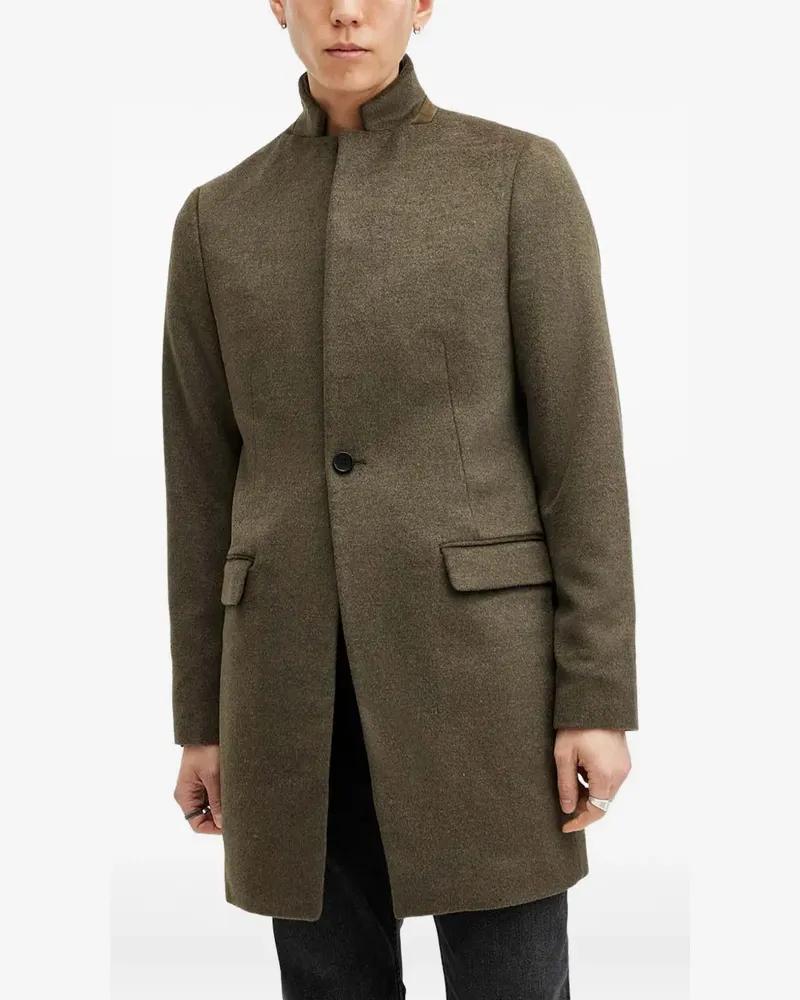 AllSaints high-neck single-breasted coat - Grün Grün