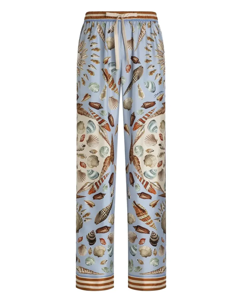 Dolce & Gabbana Pyjama-Hose mit Muschel-Print - Blau Blau