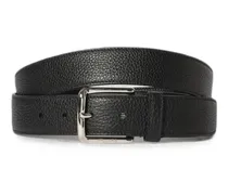 grained leather belt - Schwarz