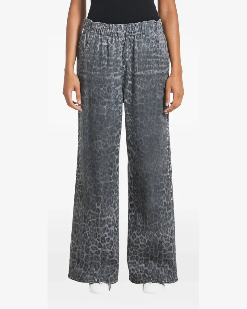 Deha leopard-print cotton jeans - Grau Grau