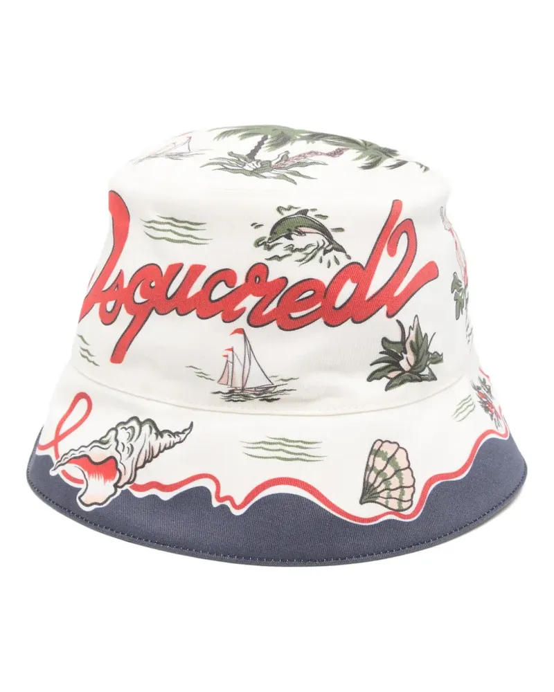 Dsquared2 Fischerhut mit Print - Nude Nude