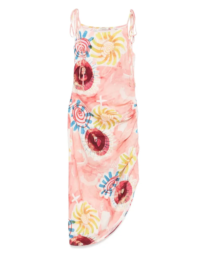 Scotch&Soda Maxikleid mit abstraktem Print - Rosa Rosa