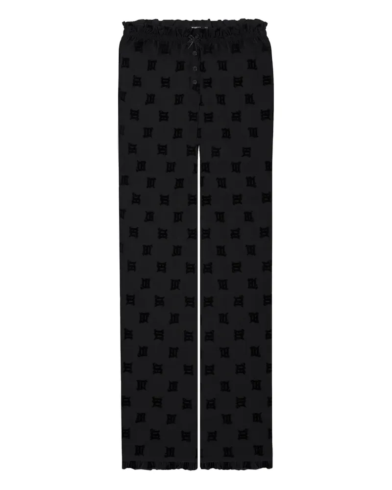 MISBHV velour-monogram pajama bottoms - Schwarz Schwarz