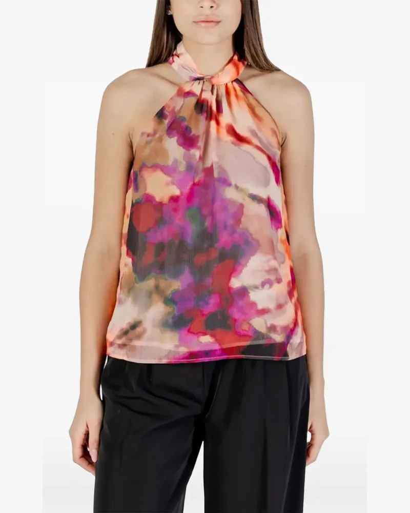 Morgan abstract-print halterneck top - Rosa Rosa