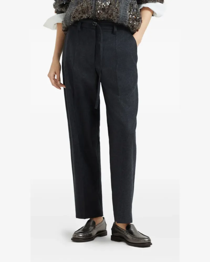 Brunello Cucinelli Wollhose mit Gürtel - Grau Grau