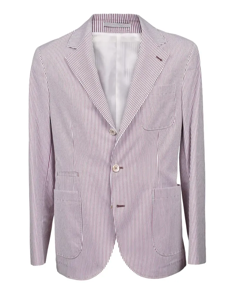 Brunello Cucinelli striped-pattern deconstructed blazer - Rot Rot
