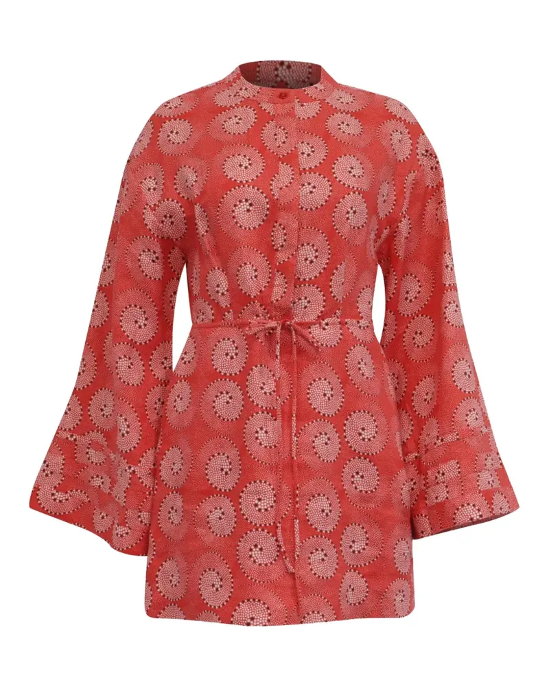 STAUD Karlee Minikleid mit Wirbel-Print - Rot Rot