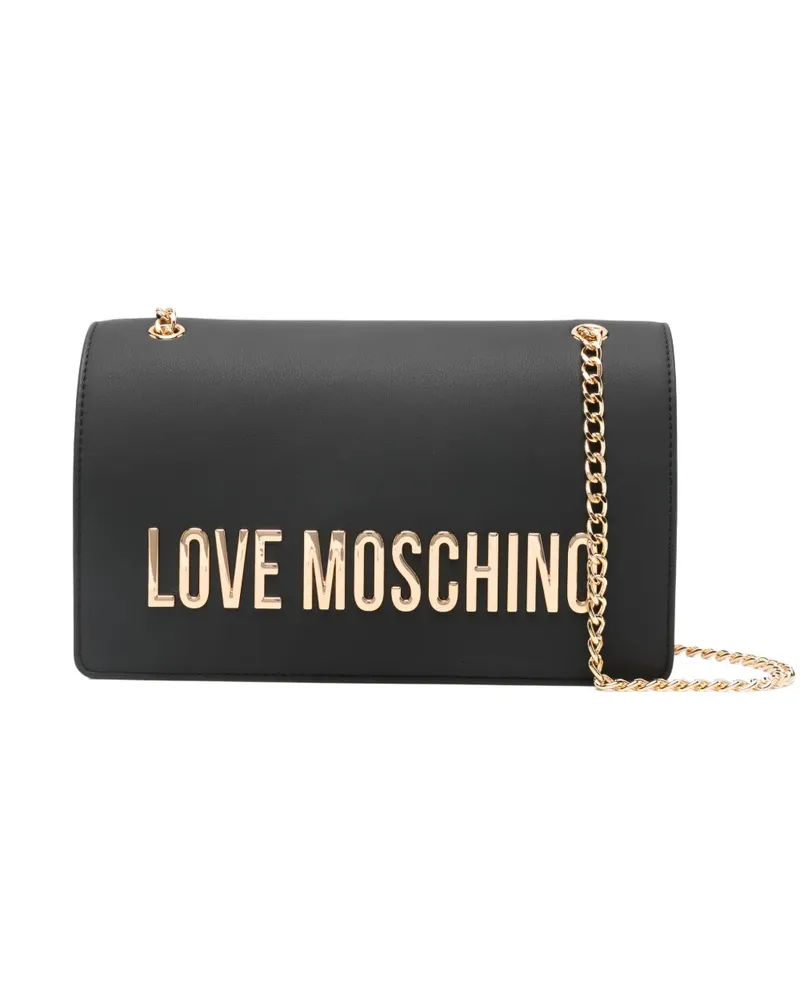 Moschino logo-lettering shoulder bag - Schwarz Schwarz