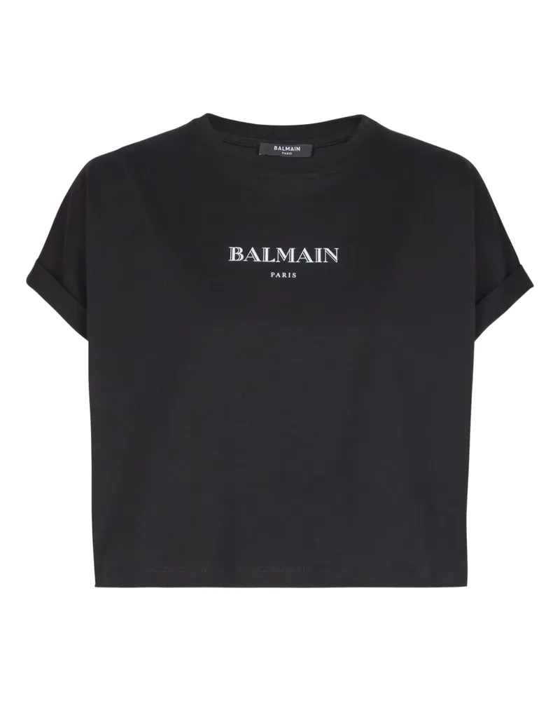 Balmain T-Shirt mit Logo-Print - Schwarz Schwarz
