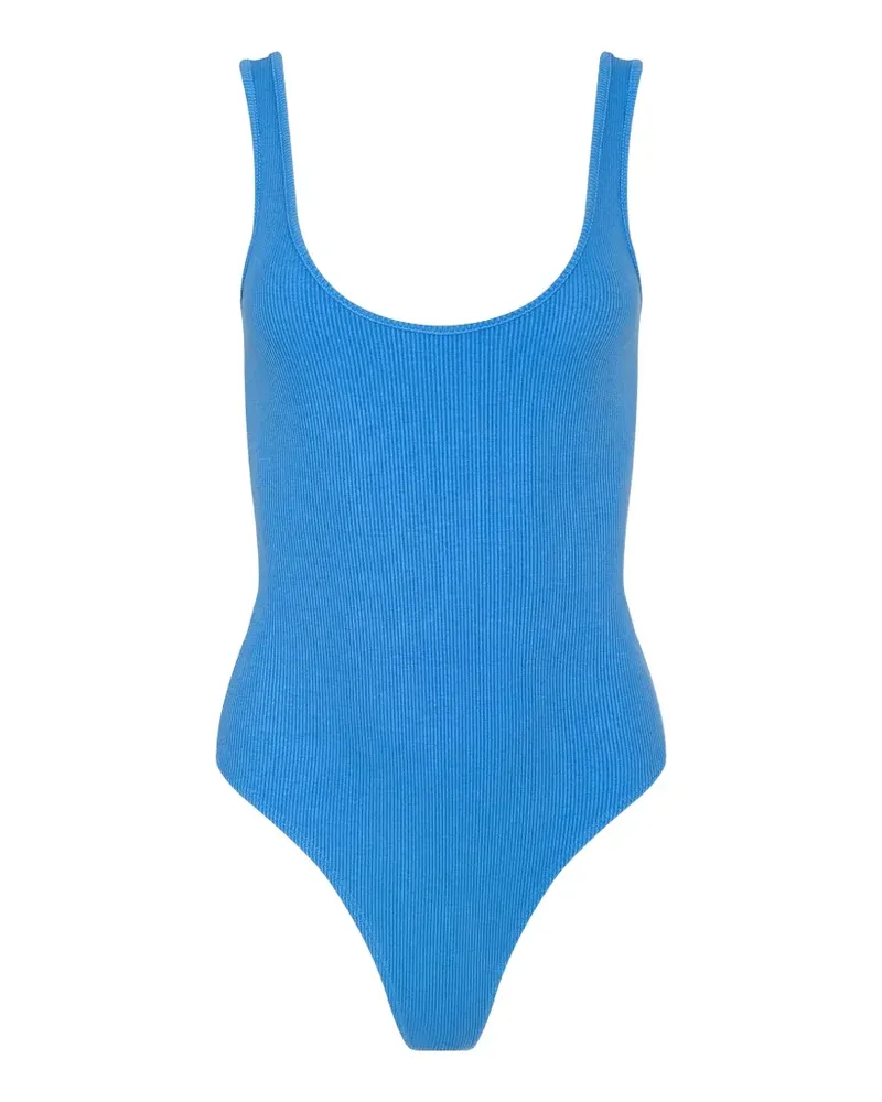 L'Agence Gerippter Nica Body mit U-Ausschnitt - Blau Blau