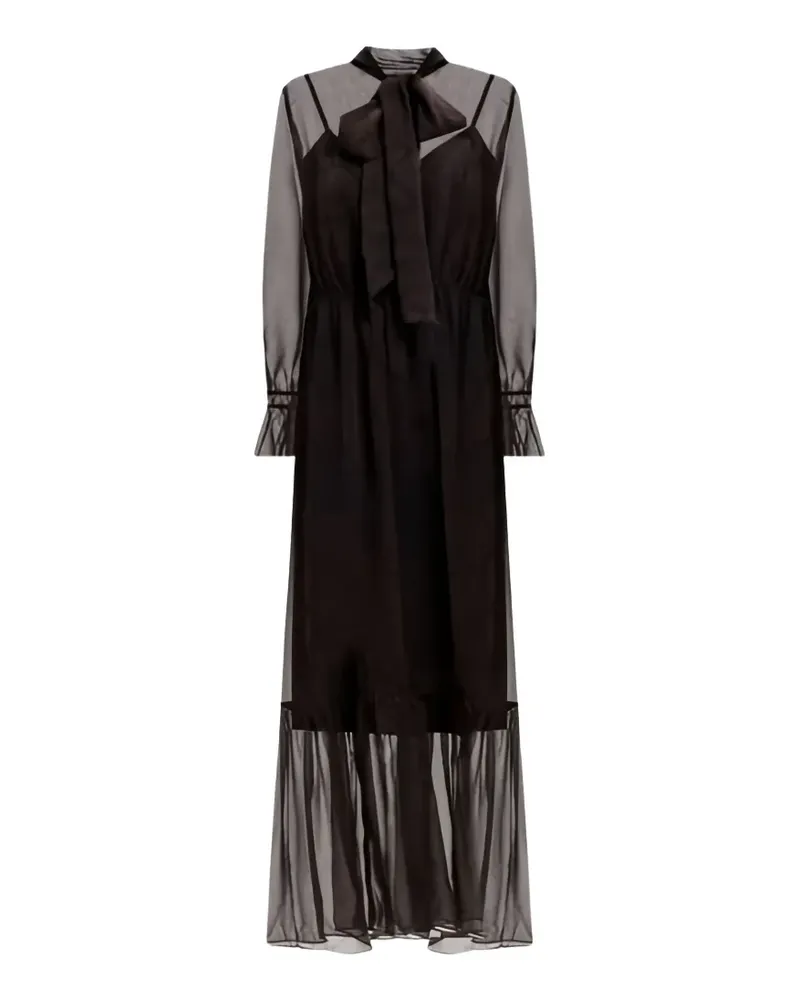 Twin-Set snake-print pussy-bow maxi dress - Braun Braun