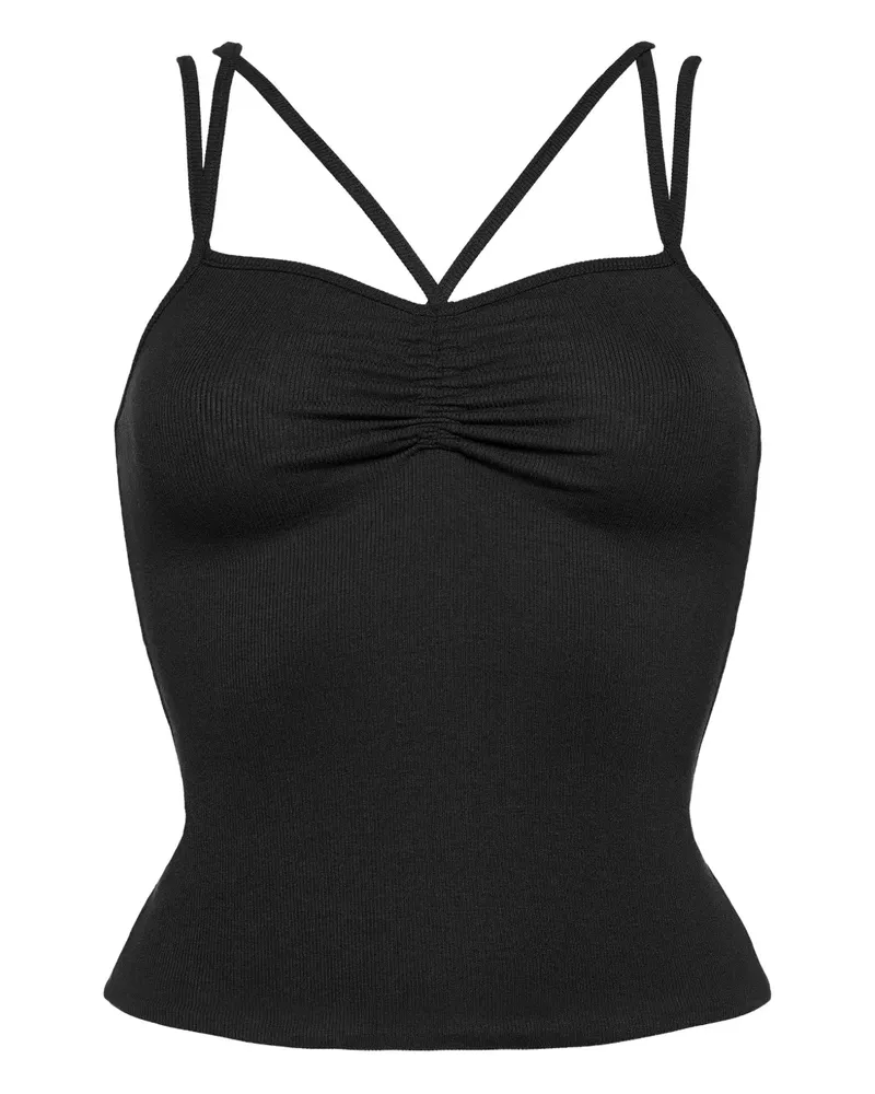 Eres Geripptes Tanktop mit drei Riemen - Schwarz Schwarz