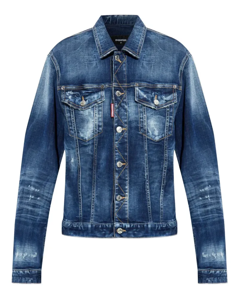 Dsquared2 Jeansjacke im Distressed-Look - Blau Blau