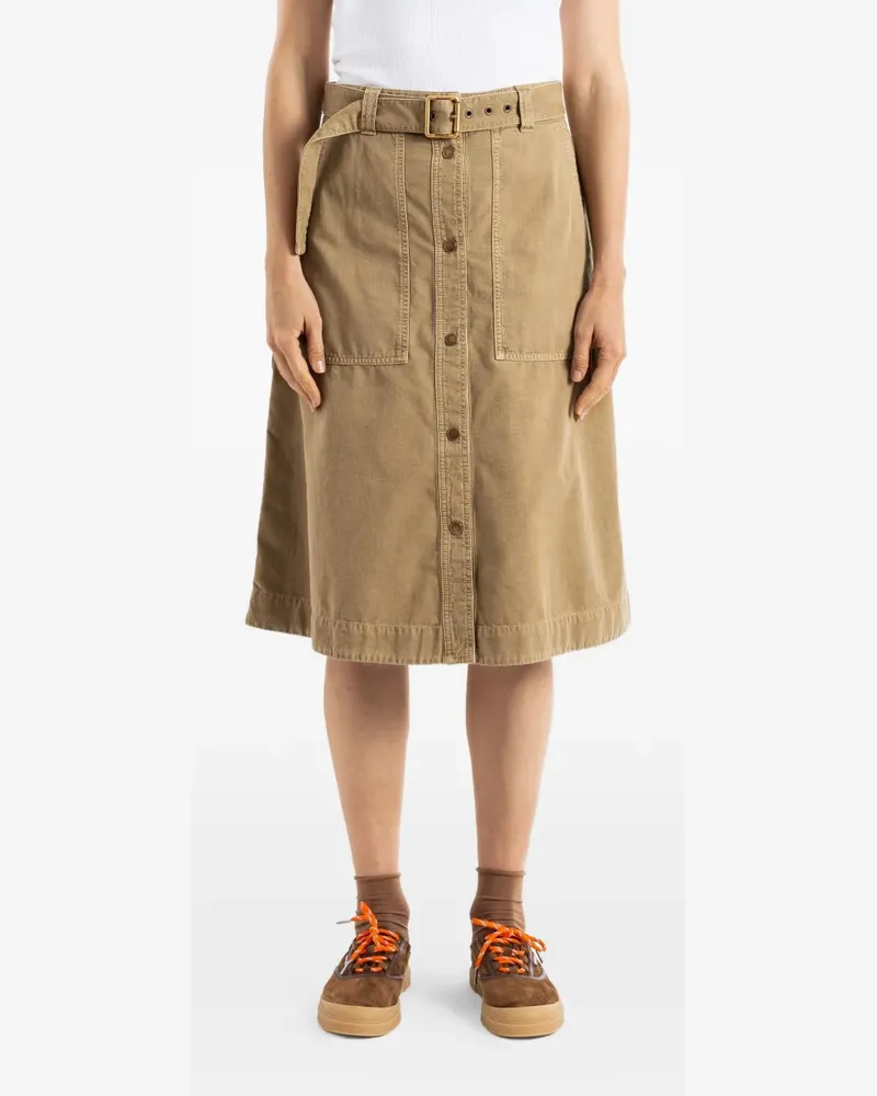 Moncler belted midi skirt - Nude Nude