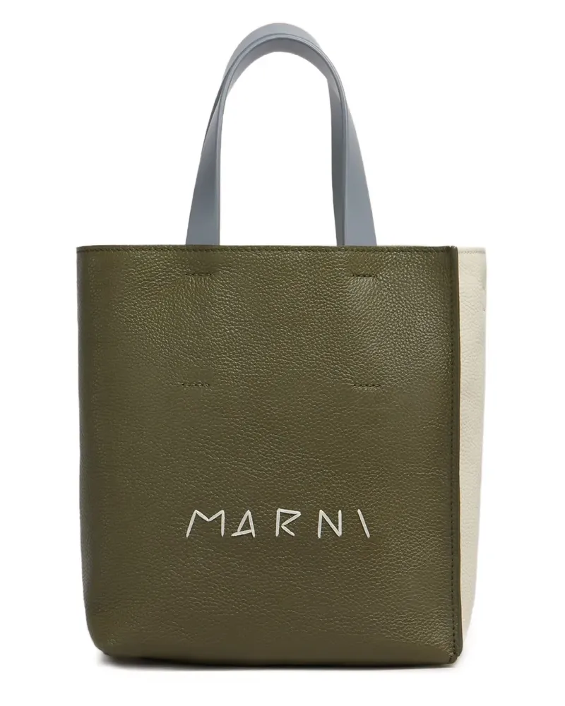Marni Tote Bag mit Logo-Print - Grün Grün
